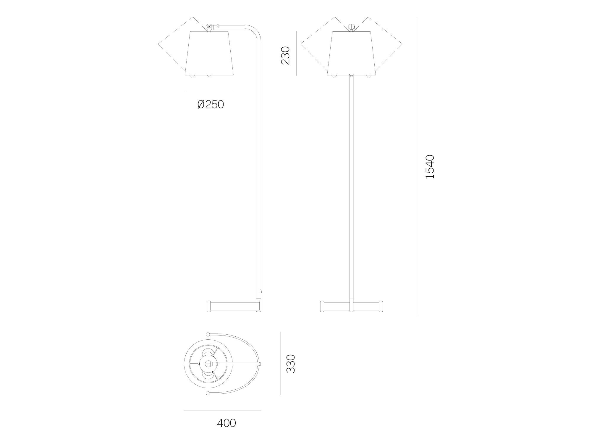 Регулируемая напольная лампа из металла и шелка Kalmar EGON ARCH-00094857 - Вид №4
