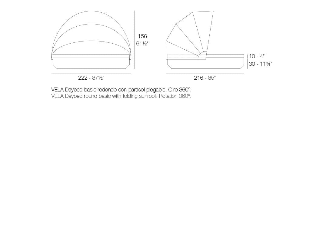 Круглая Садовая кровать с откидной спинкой Vondom ARCH-00047508 - Вид №4