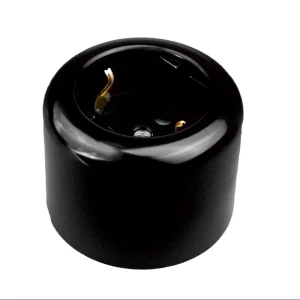 Розетка накладная Electraline с заземлением с крышкой цвет черный 89255200 STLM-2094690