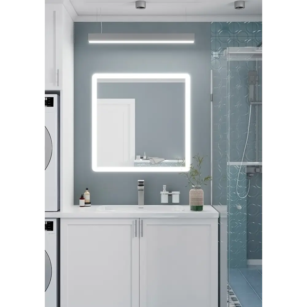 Зеркало для ванной Omega Glass Тип 2 SD602 с подсветкой 60x60 см квадратное STLM-2121205