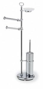 EL21(08) Stil Haus Elite, стойка: мыльница + полотенцедерж. + бумагодержатель + ёрш металлический, цвет хром