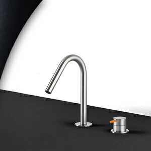 Смеситель для раковины сталь матовая с оранжевой ручкой Toki Radomonte TKI30SCIL24