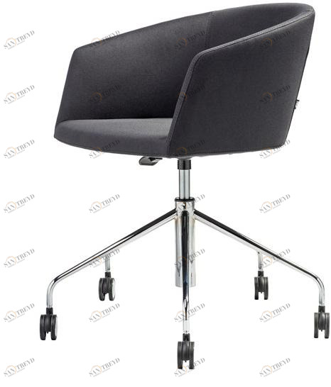 B&T Design Вращающееся кресло из ткани с 5 спицами и подлокотниками sun-id-1454260