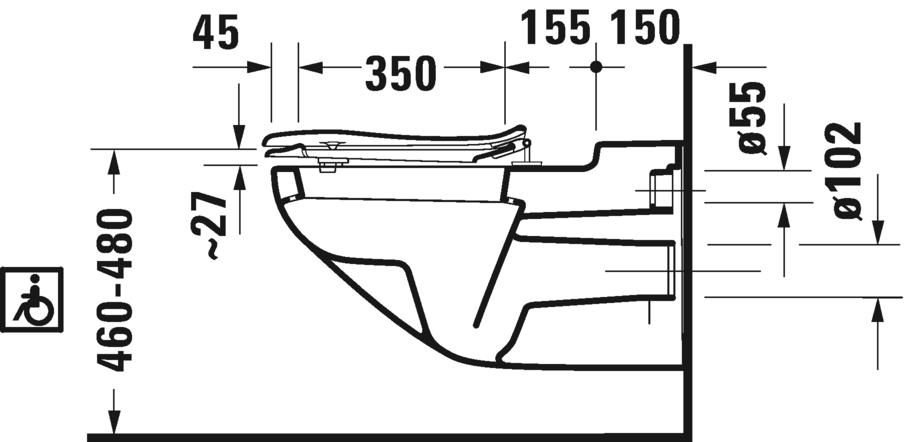 0190090000 Подвесной унитаз настенный Белый Duravit Architec Германия - Вид №4