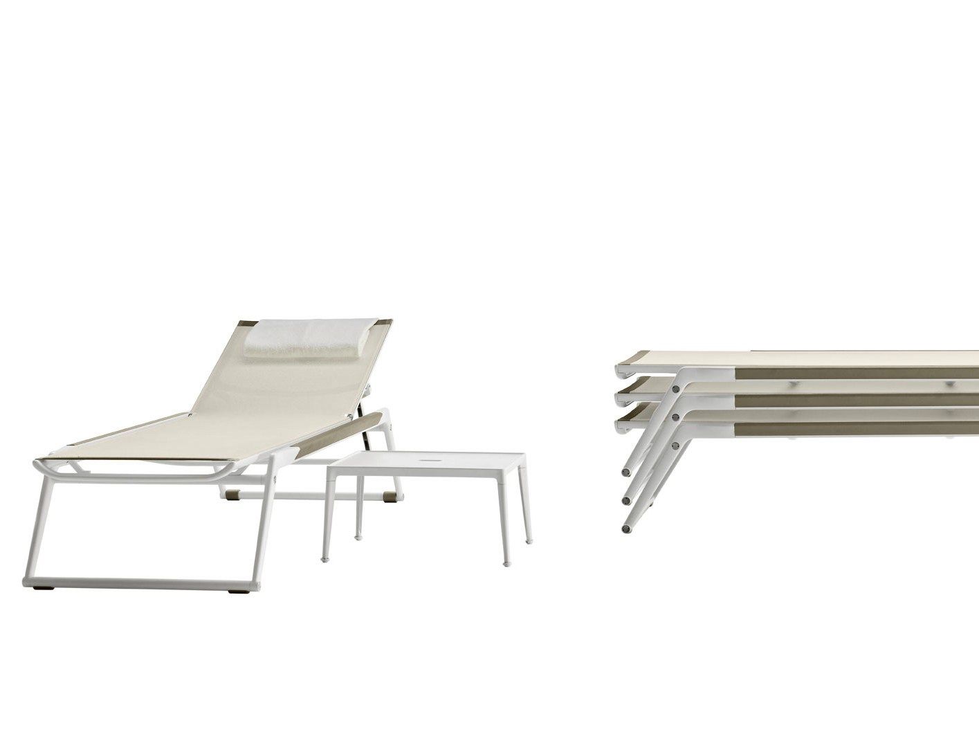 Штабелируемая Садовая кровать с откидывающейся спинкой Batyline® B&B Italia Outdoor мирт ARCH-00045092 - Вид №1