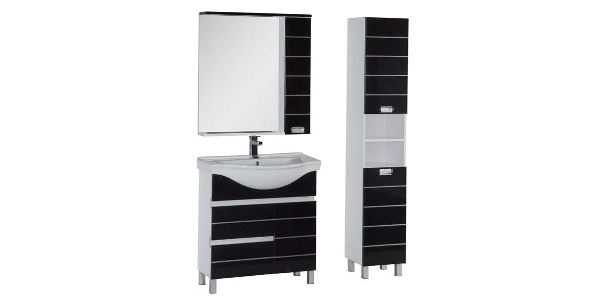 Комплект мебели Aquanet Доминика 80 б\к черный 00172412 - Вид №1