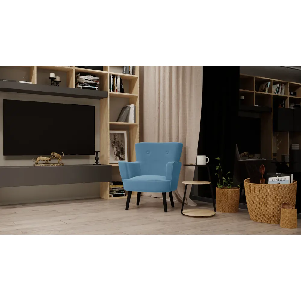 Кресло полиэстер Seasons Вилли 77x86x76 см цвет голубой 85151530 STLM-2078930  - Вид №3