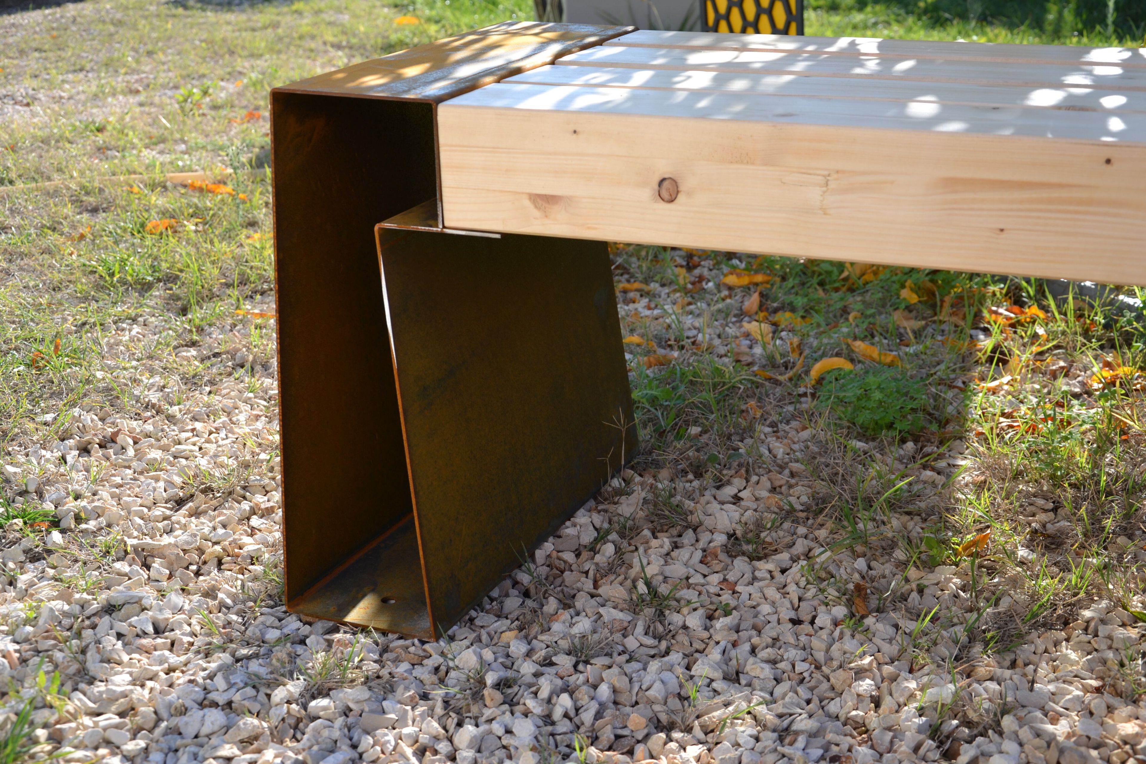 Стальная и деревянная скамья без спинки CITYSì SEVEN ARCH-00068601 - Вид №9