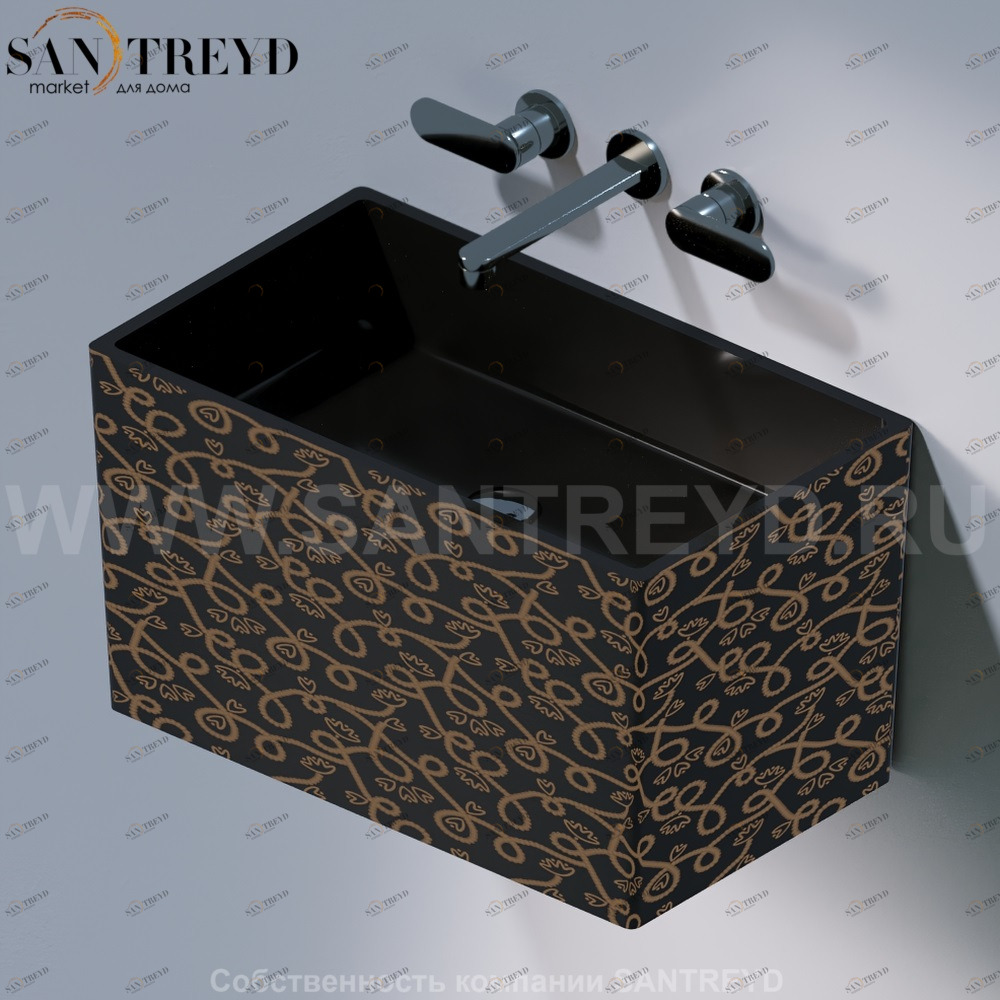 L111.401G Подвесная раковина настенная овальная A. e T. Italia TOWER черная AeT ITALIA