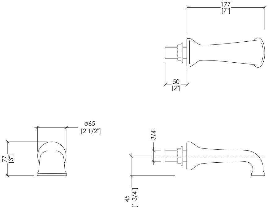 Devon&Devon Стенной излив Black diamond Marfwbot - Вид №1