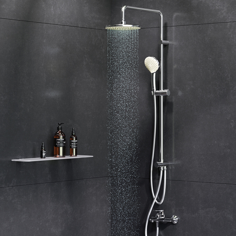 F40890A14 набор 2в1: см-ль д/ванны/душа верхний душ d 220 мм ручн.душ 110 мм 1 ф-ция душевая AM.PM Gem - Вид №1