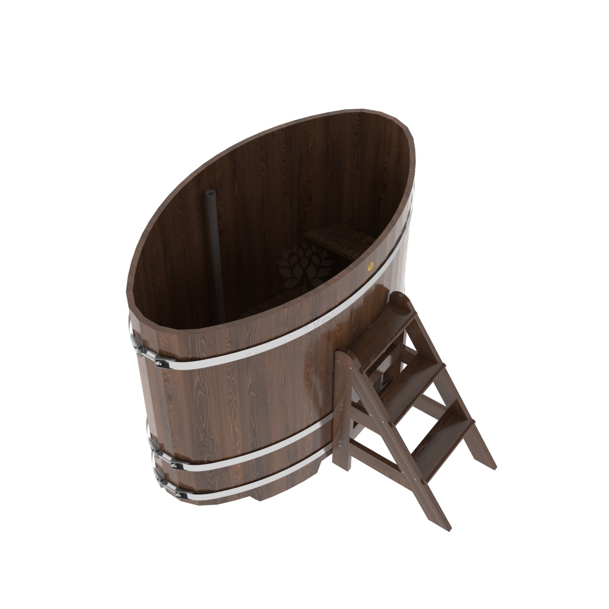 1294 Купель овальная из дуба 0,92х1,66х1,2 морёная Alyarus  - Вид №1