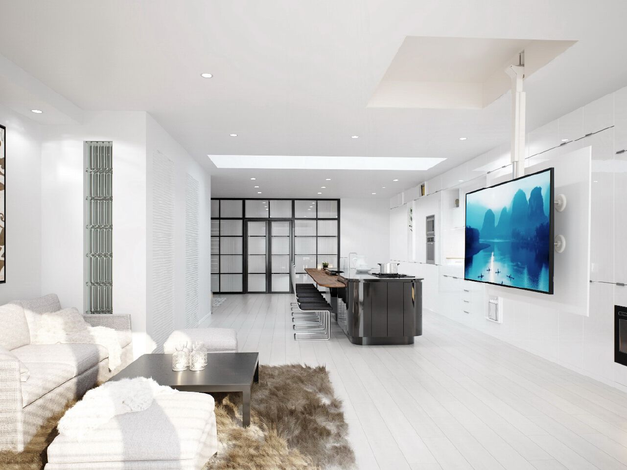 Моторизованное и регулируемое потолочное крепление для телевизора Maior ARCH-00086841 - Вид №2