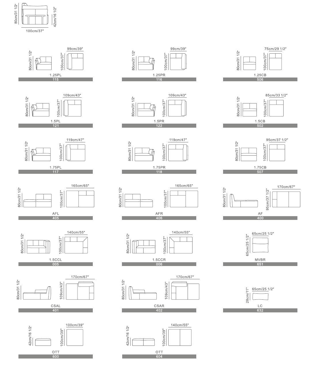 Модульный угловой диван из ткани CAMPO DE' FIORI Живерни ARCH-00028095 - Вид №9