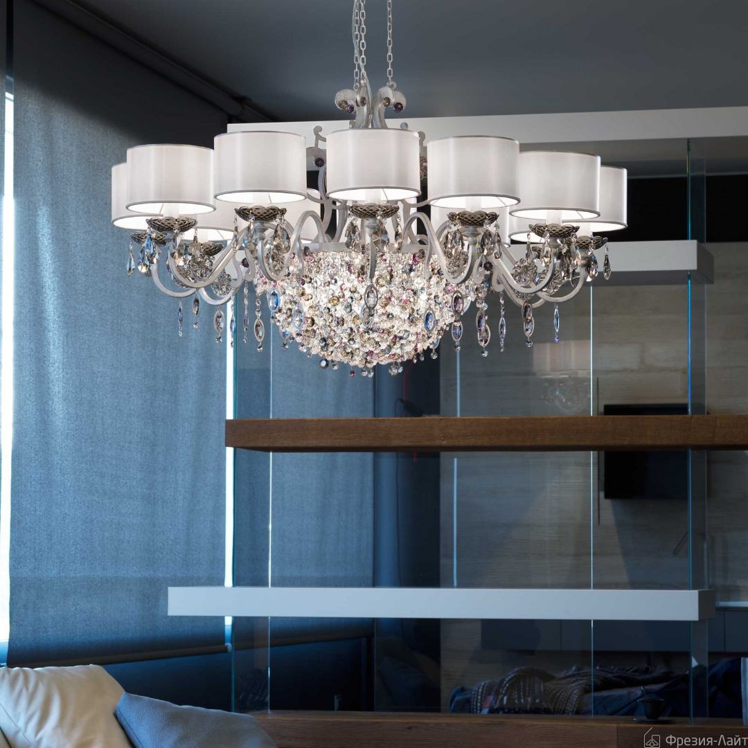 Masiero ROSEMERY 12 P15 Argento люстра подвесная 115019