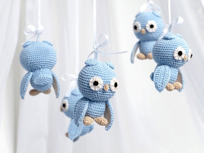 Мобиль на кроватку "Совы" ELLIPSE  351690 Голубой Santreyd  - Вид №2