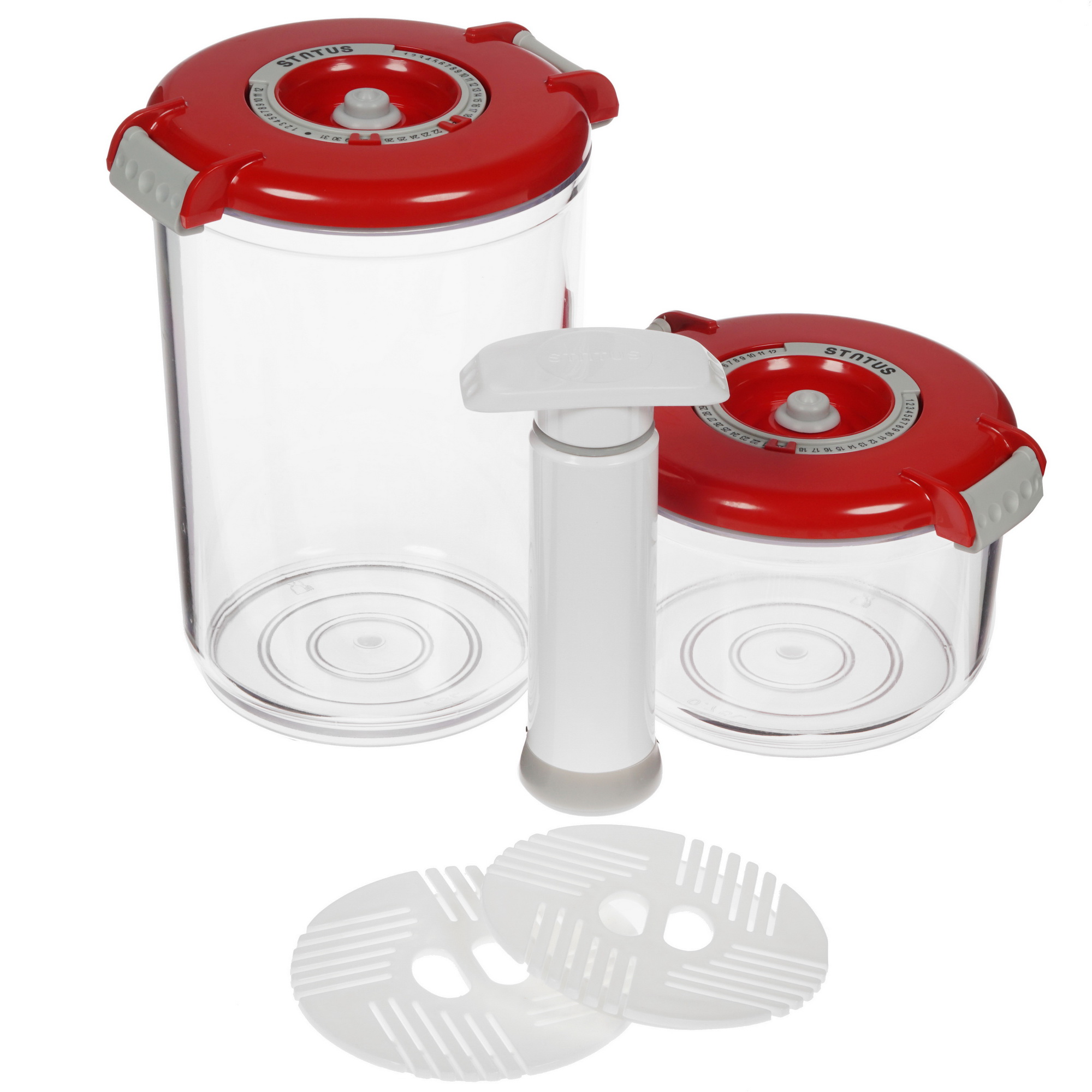 1625910 Набор вакуумных контейнеров STATUS VAC-RD-Round Red 0.75 л, 1.5 л STDN-0068122