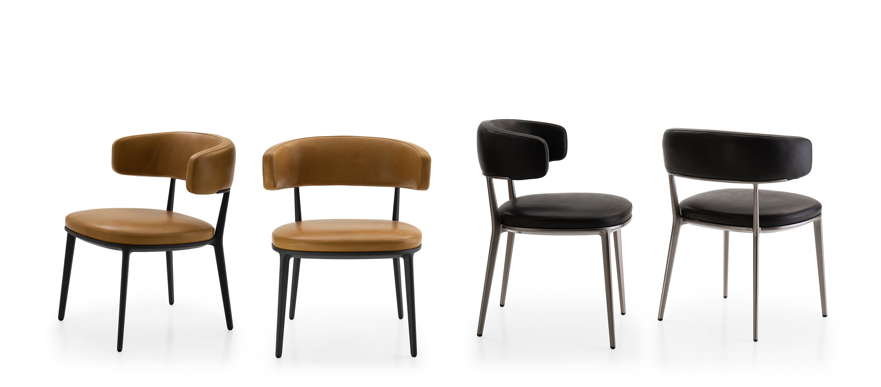 Кожаный мягкий стул с подлокотниками Maxalto Caratos ARCH-00026161 - Вид №1