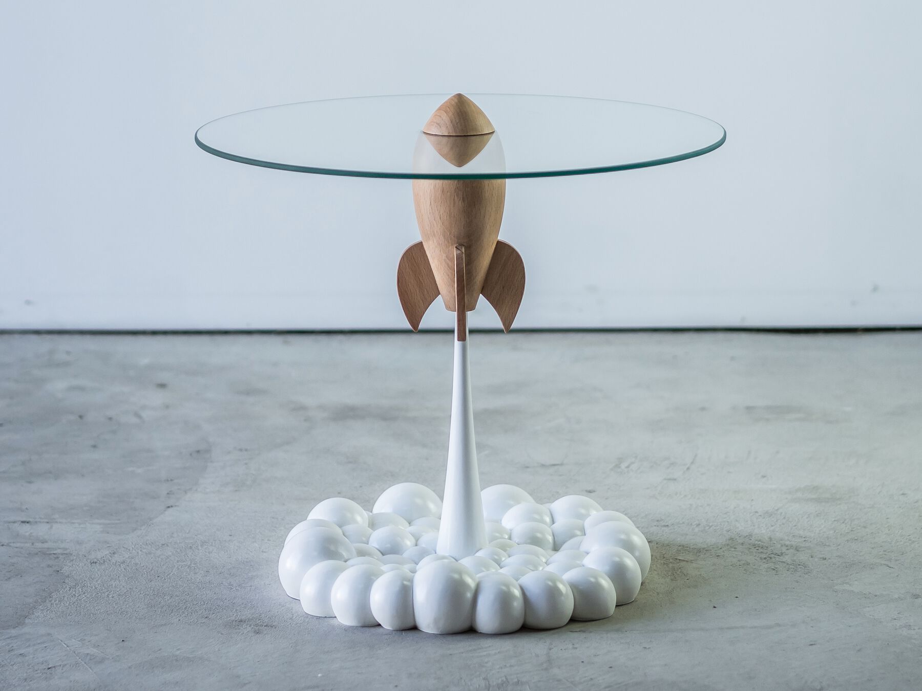 Стеклянный круглый журнальный столик LO Contemporary SINGLE ROCKET ARCH-00090106 - Вид №2