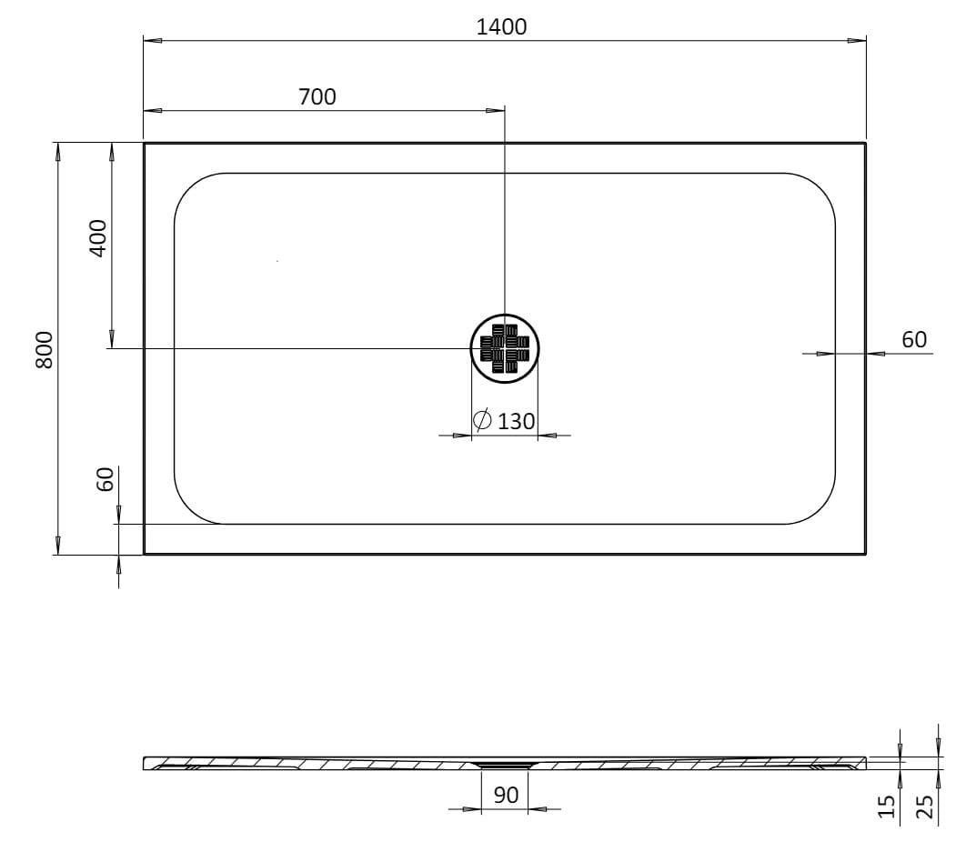 Прямоугольный поддон для душа с антибактериальной обработкой CROSSWATER CREO &amp ARCH-00024558 - Вид №3