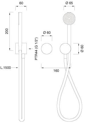 Ceadesign Настенный прогрессивный смеситель для ванны / душа Opus Ops 61y - Вид №1