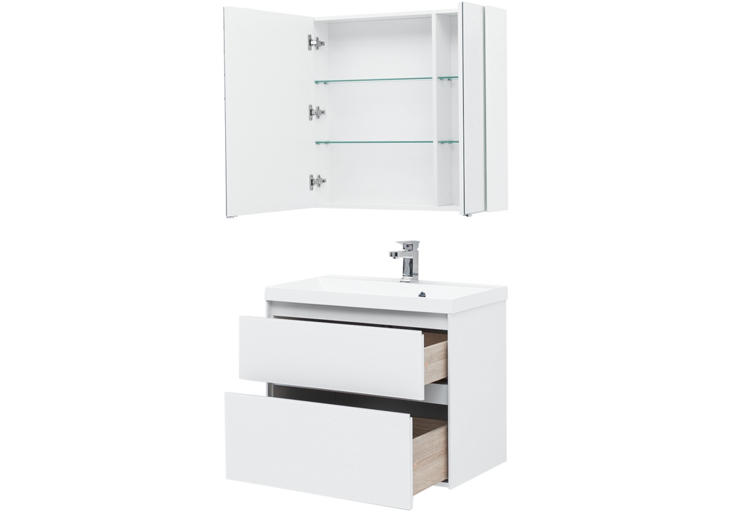Мебель для ванной Aquanet Гласс 80 белый 00240465 - Вид №8