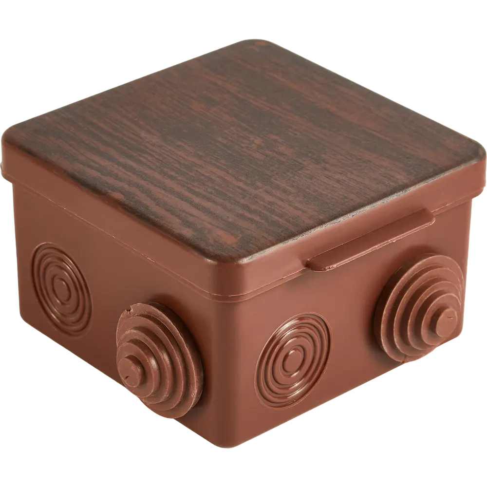 Распределительная коробка открытая TDM 80x80x50 мм 7 вводов IP54 цвет венге STLM-2044532