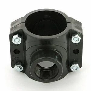 Врезка монтажная 63 x 1" ВР, 4 болта, для труб ПНД UNIDELTA