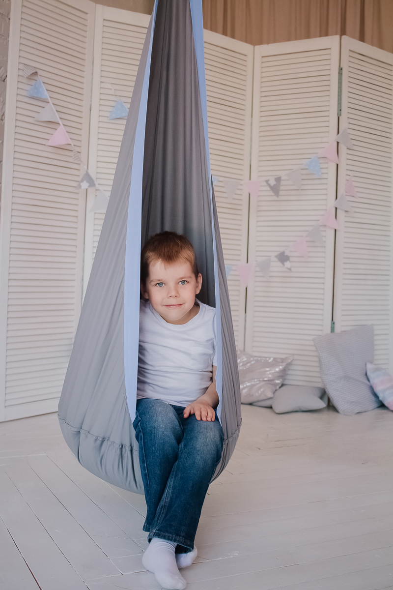 Подвесное кресло-кокон серо-голубое ПОКАЧАЙКА  326711 Серый Santreyd  - Вид №1