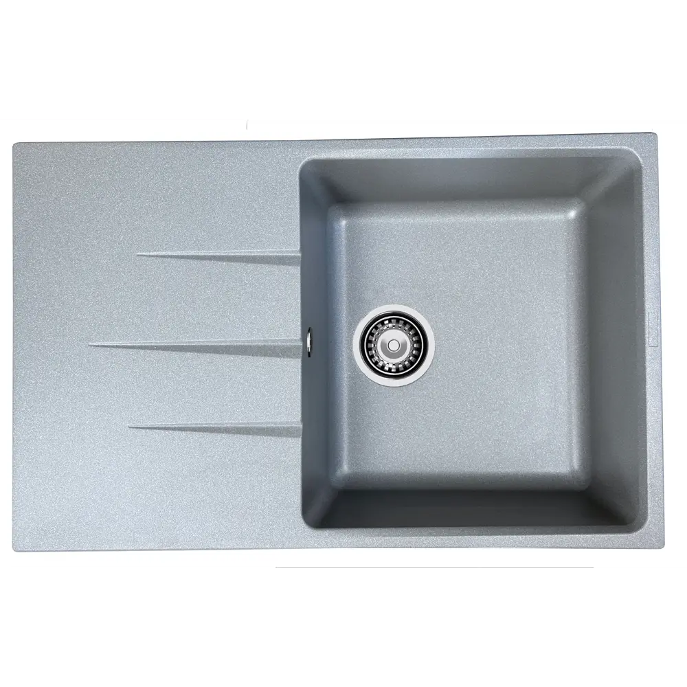 Мойка для кухни врезная KONSENSA 50x78 см глубина чаши 20 см кварц цвет серый 89426734 STLM-2172685 Без серии