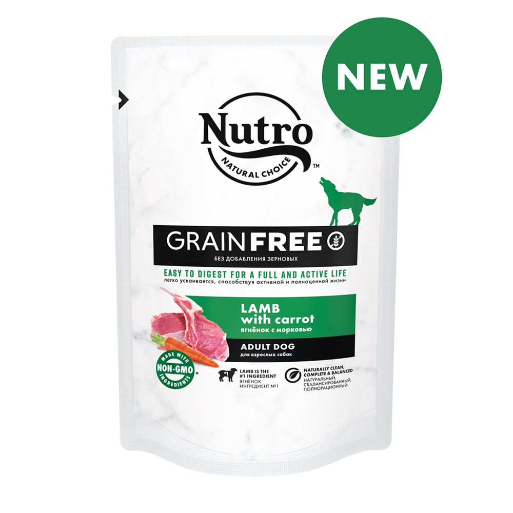 ПР0059461 Корм для собак Ягненок с морковью пауч 85г NUTRO  - Вид №1