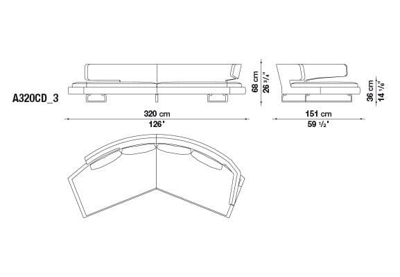 Угловой диван из ткани B&B Italia ARNE ARCH-00043029 - Вид №8