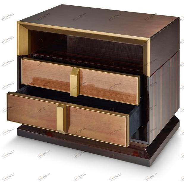 Sicis Прямоугольная тумбочка из черного дерева с ящиками Blake sun-id-1454540