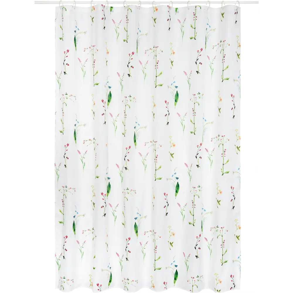 Штора для ванной Wess Meadow 180x200 см полиэстер цвет белый/зеленый 82355499 STLM-2164016 - Вид №1