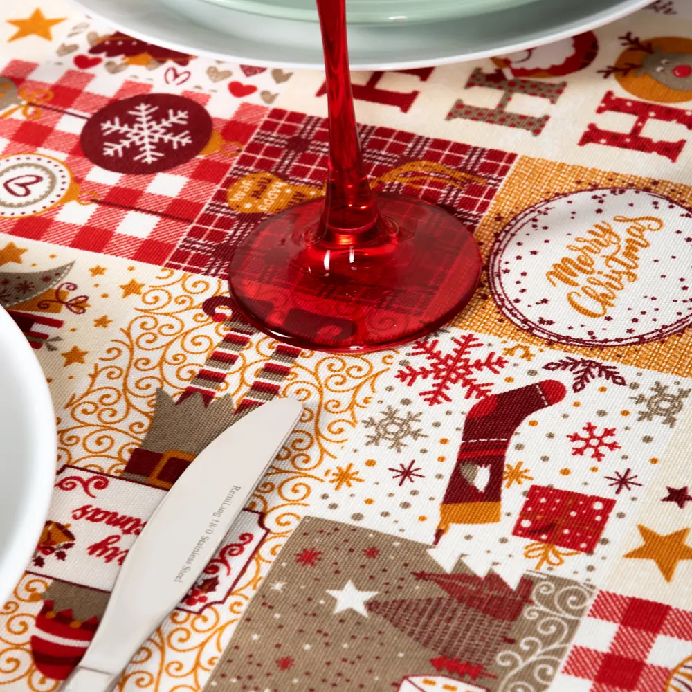 Скатерть "Эльфы", прямоугольная, 136x170 см, цвет красный Altali STLM-2125689 - Вид №4