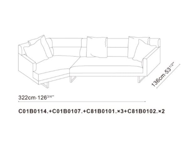 Изогнутый диван из ткани CAMERICH Amor ARCH-00151662 - Вид №10