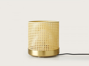 092028 Настольная лампа латунь - натуральный ротанг Aromas del Campo Stan