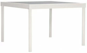 JANUS et Cie Квадратный обеденный стол из алюминия и стекла Quadratl