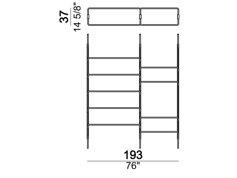 Книжный шкаф из стекла и металла Arketipo ROXANNE ARCH-00090993 - Вид №7