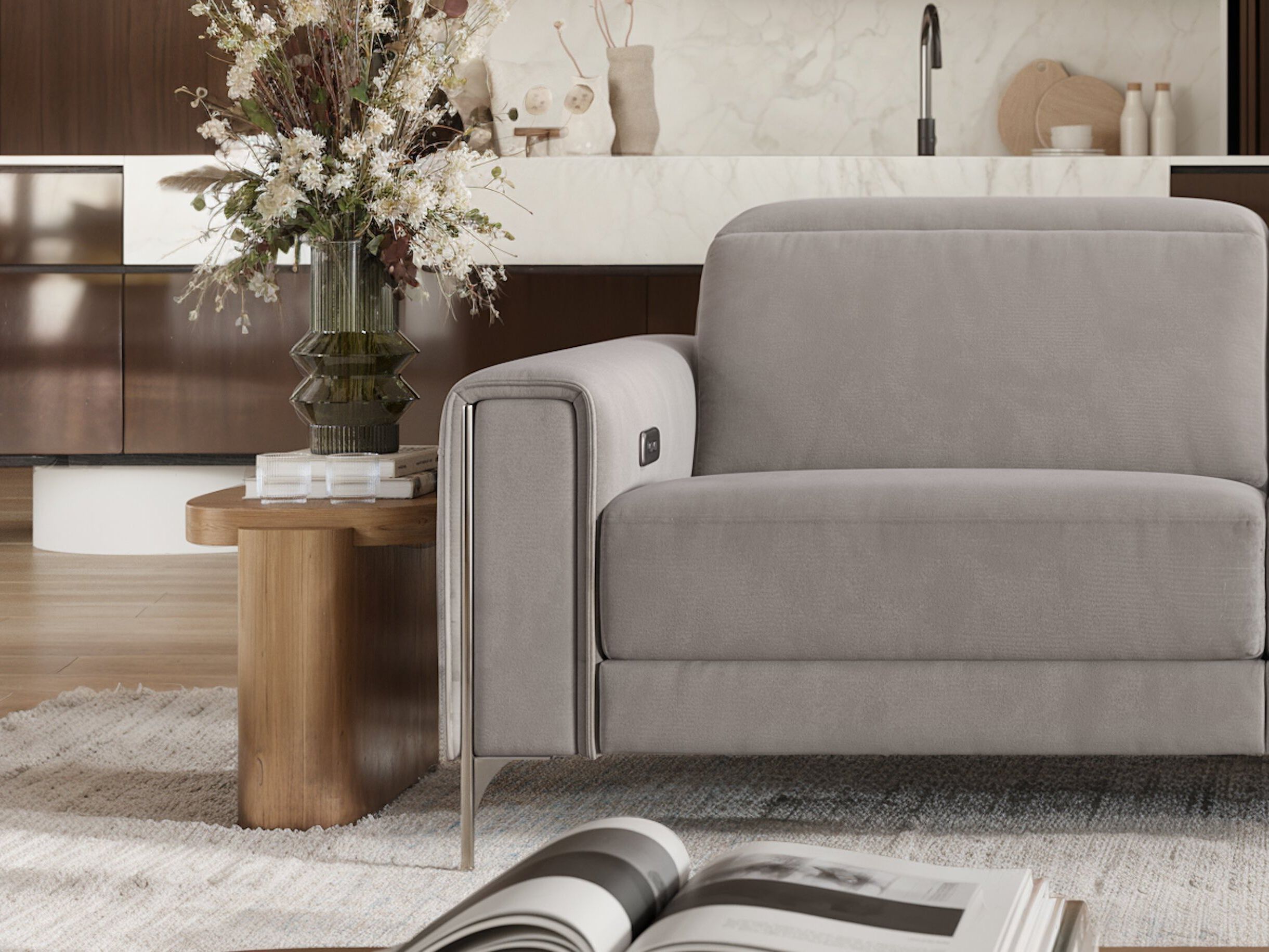 2-местный кожаный диван с полуостровом Sofanella Bellagio ARCH-00151826 - Вид №2