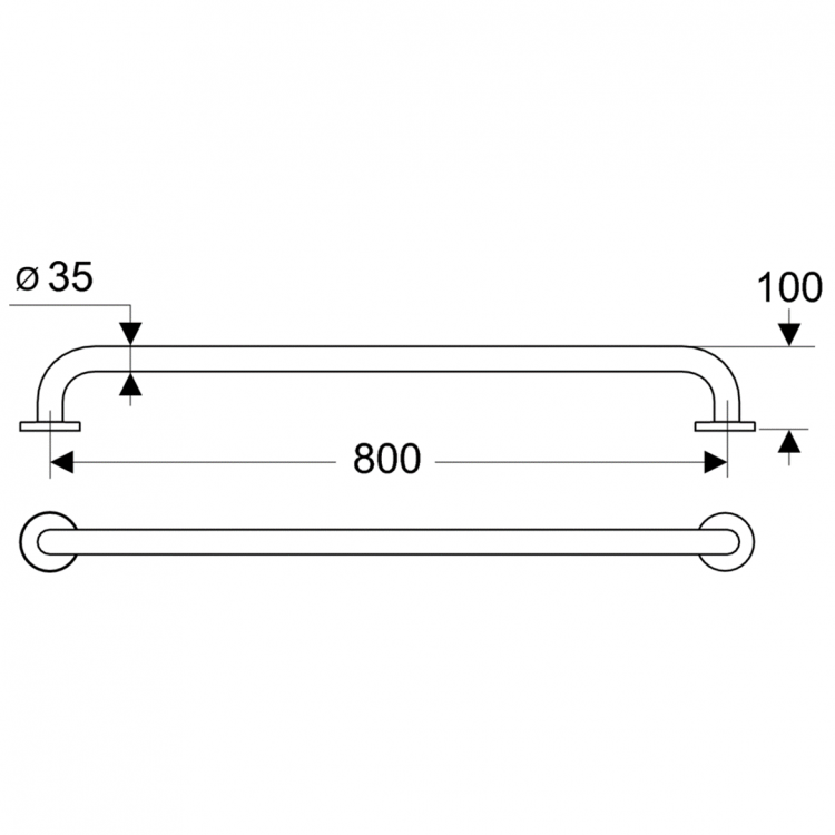 S6457AC Поручень опорный прямой 80 см Ideal Standard CONTOUR - Вид №1