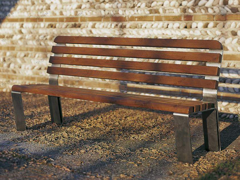 Tegolaia Скамья из стали и дерева со спинкой sun-id-1398340