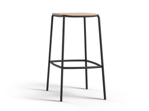 Стальной барный стул с подставкой для ног