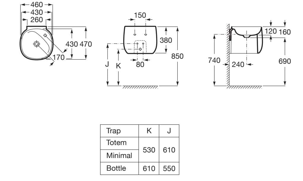 Керамическая подвесная раковина Roca Beyond ARCH-00117260 - Вид №2