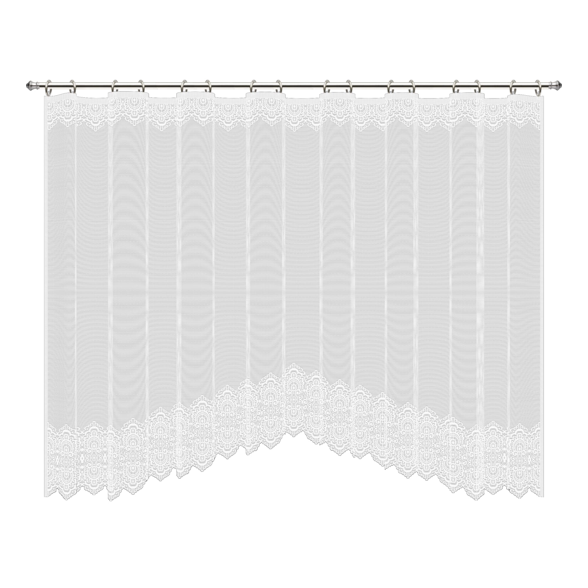 82633556 Тюль на ленте для кухни «Гера» 285х160 см цвет белый Santreyd 