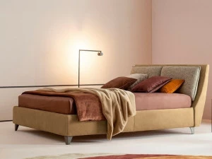 Twils Двуспальная кровать из кожи с обитым изголовьем Attico