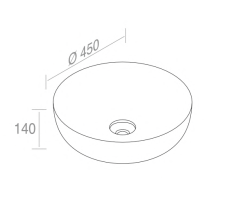 L615T0R0V0105 Раковина накладная ELITE ROUND M 450х450х140 мм без перелива Черный матовый AeT ITALIA - Вид №1