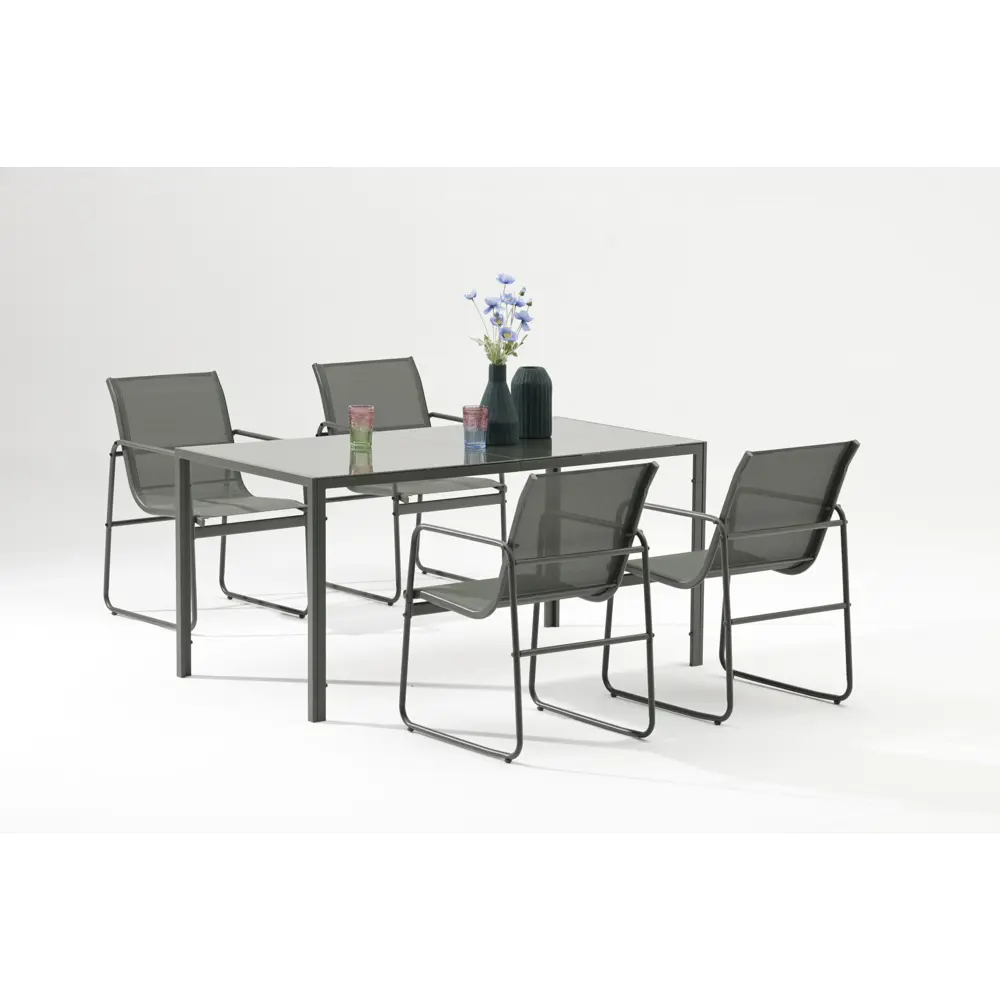 Садовый стол нераздвижной BEGINIA Tomari 150x80x73 см сталь темно-зеленый STLM-2146918 - Вид №12