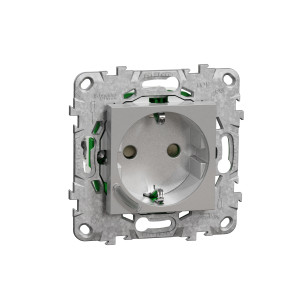 NU555730 WISER UNICA NEW РОЗЕТКА одиночная встраиваемая 16А, АЛЮМИНИЙ Schneider Electric New Unica