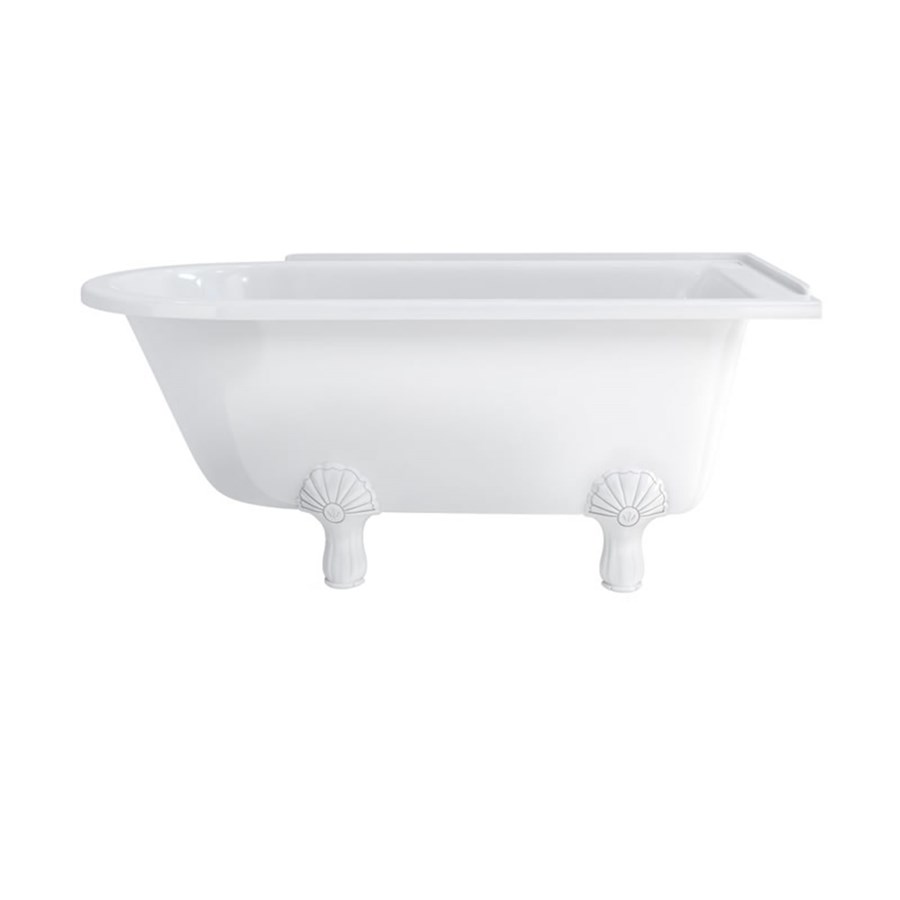 Burlington Душевая ванна для правой руки Hampton 150 см с роскошными ножками Правая рука с ножками Luxury Claw в черном цвете L1B E21  - Вид №4